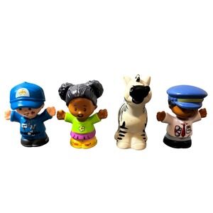 LOT(4) Fisher-Price Little People Figures Mechanic/Pilot/Tessa/Zebra